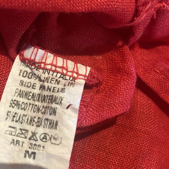 Linen Made in Italy Shift w Pockets Dress Pink & White Size SMALL - Picture 4 of 9